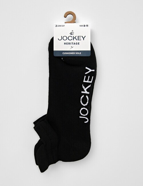 Jockey Woman Low Cut Heritage Heel tab Socks, 2-Pack, Black, 3-11 product photo View 02 L