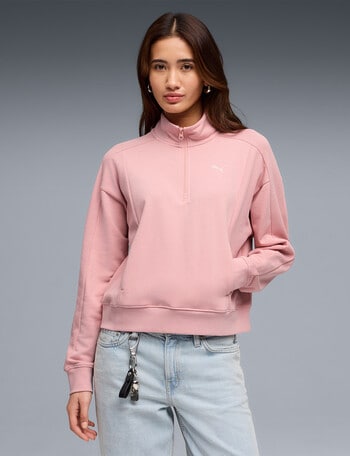 Puma Class Relaxed Half-Zip Crew Pullover, Rosy Outlook product photo