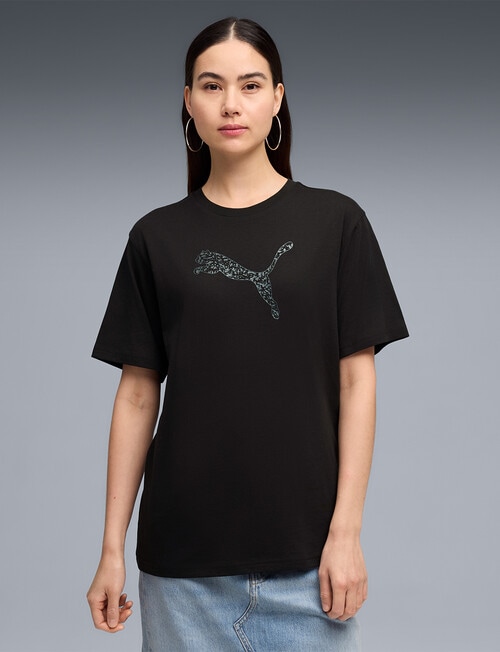 Puma Her Relaxed Graphic Tee, Black product photo