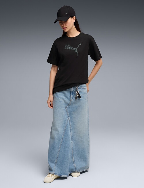 Puma Her Relaxed Graphic Tee, Black product photo View 03 L