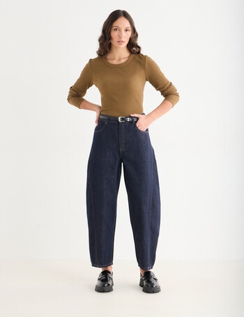 Mineral Stevie Relaxed Barrel Jean, Dark Denim product photo