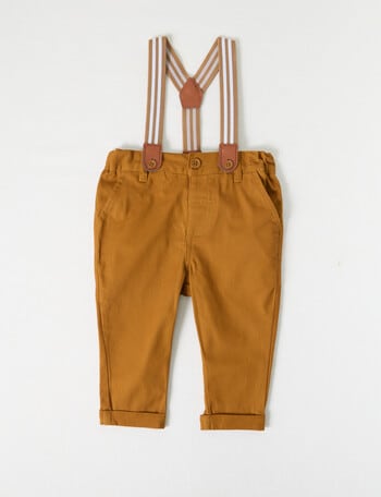 Teeny Weeny All Dressed Up Pant & Braces, 2-Piece, Tobacco product photo