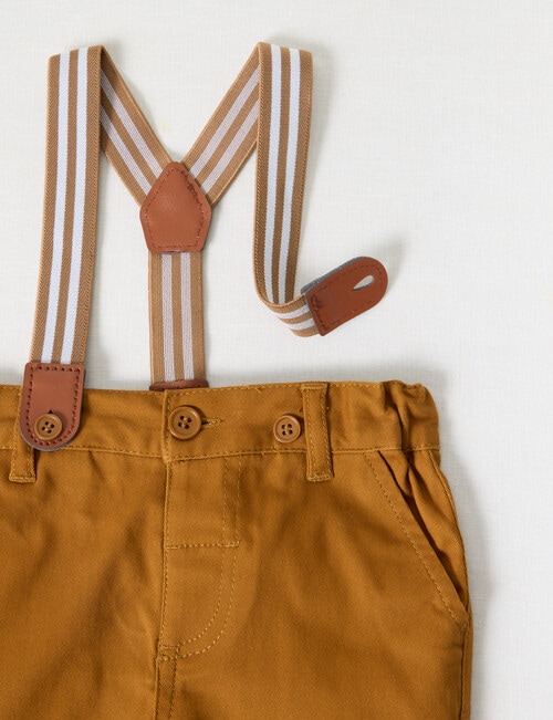 Teeny Weeny All Dressed Up Pant & Braces, 2-Piece, Tobacco product photo View 04 L