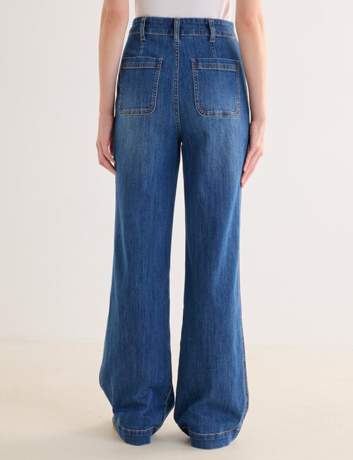 Denim Republic Patch Pocket Stretch Jeans, Deep Atlantic product photo View 02 L