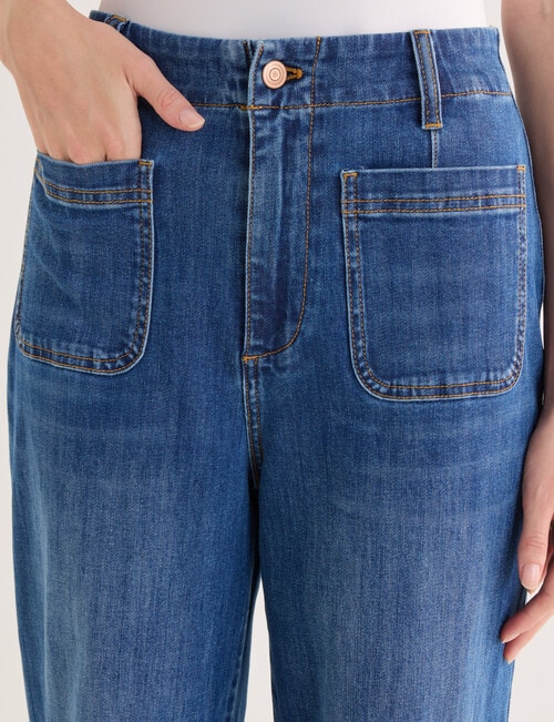 Denim Republic Patch Pocket Stretch Jeans, Deep Atlantic product photo View 04 L