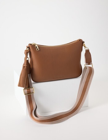 Boston + Bailey Leather Tassel Crossbody Bag, Natural product photo