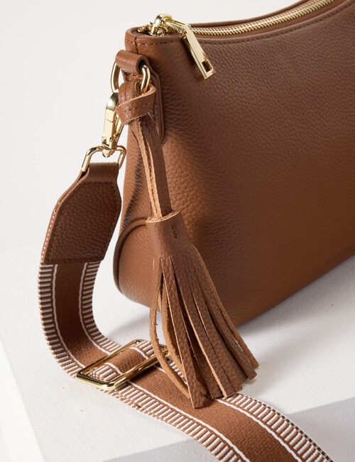 Boston + Bailey Leather Tassel Crossbody Bag, Natural product photo View 05 L