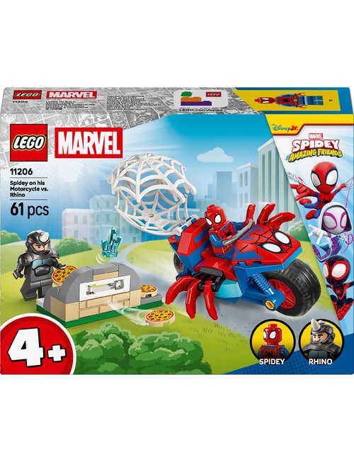 LEGO Spider-Man Spidey on his Motorcycle vs. Rhino, 11206 product photo View 03 L