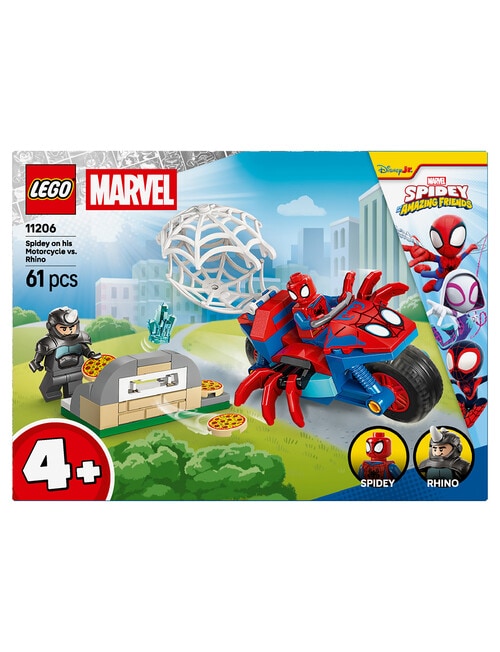LEGO Spider-Man Spidey on his Motorcycle vs. Rhino, 11206 product photo View 14 L