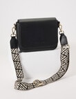 Boston + Bailey Leather Flap Crossbody Bag, Black product photo