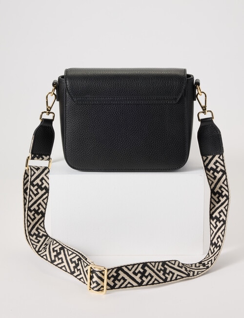 Boston + Bailey Leather Flap Crossbody Bag, Black product photo View 03 L