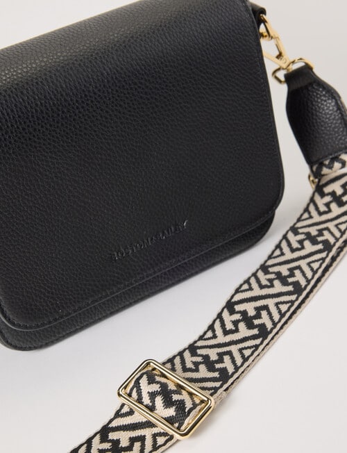 Boston + Bailey Leather Flap Crossbody Bag, Black product photo View 05 L