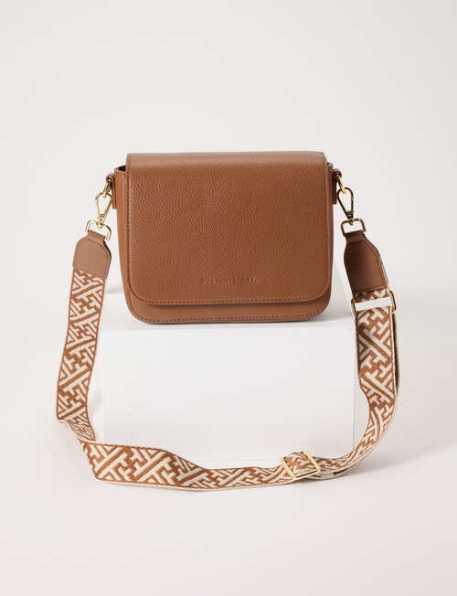 Boston + Bailey Leather Flap Crossbody Bag, Natural product photo View 02 L