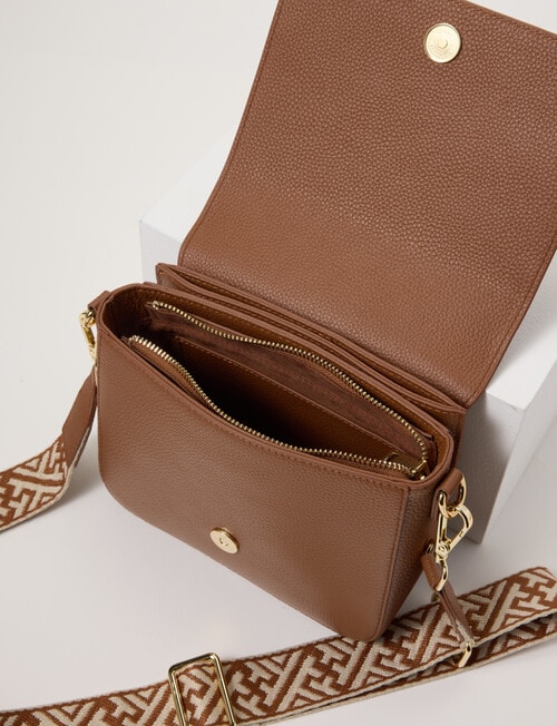 Boston + Bailey Leather Flap Crossbody Bag, Natural product photo View 06 L