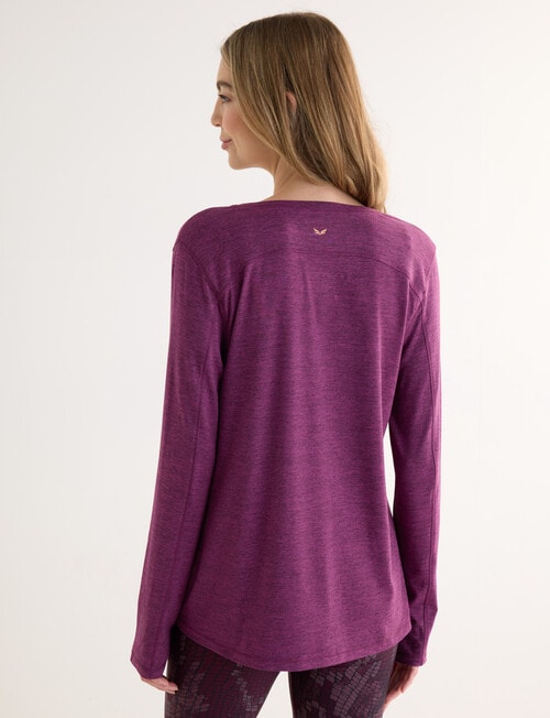 Superfit Limitless Long Sleeve V-Neck Tee, Berry product photo View 02 L