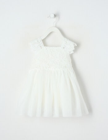 Teeny Weeny All Dressed Up Sleeveless Dress, White product photo