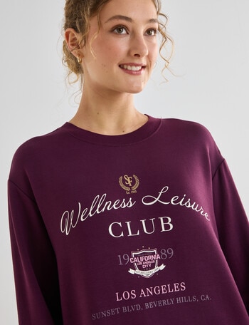 Superfit Wellness Print Scoop Hem Sweatshirt, Cherry Lacquer product photo