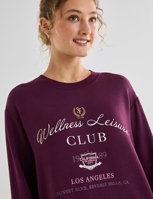 Superfit Wellness Print Scoop Hem Sweatshirt, Cherry Lacquer product photo
