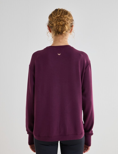 Superfit Wellness Print Scoop Hem Sweatshirt, Cherry Lacquer product photo View 02 L