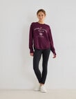 Superfit Wellness Print Scoop Hem Sweatshirt, Cherry Lacquer product photo View 03 S