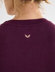 Superfit Wellness Print Scoop Hem Sweatshirt, Cherry Lacquer product photo View 05 S
