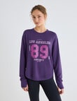 Superfit Scoop Hem Sweatshirt, Violet & Berry product photo