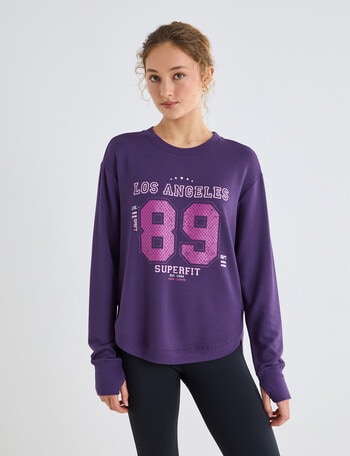 Superfit Scoop Hem Sweatshirt, Violet & Berry product photo