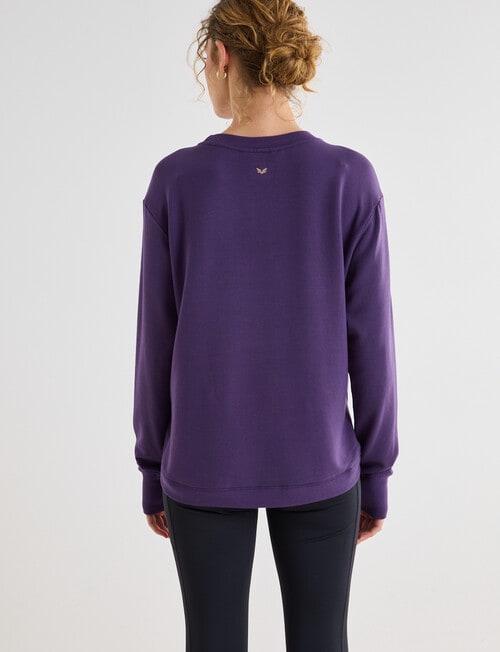 Superfit Scoop Hem Sweatshirt, Violet & Berry product photo View 02 L