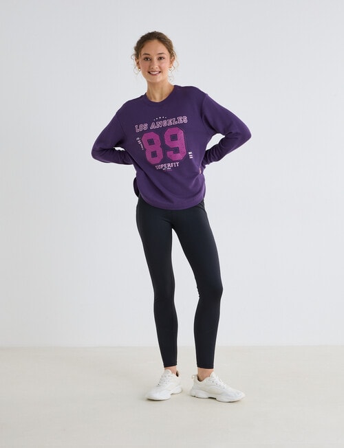 Superfit Scoop Hem Sweatshirt, Violet & Berry product photo View 03 L