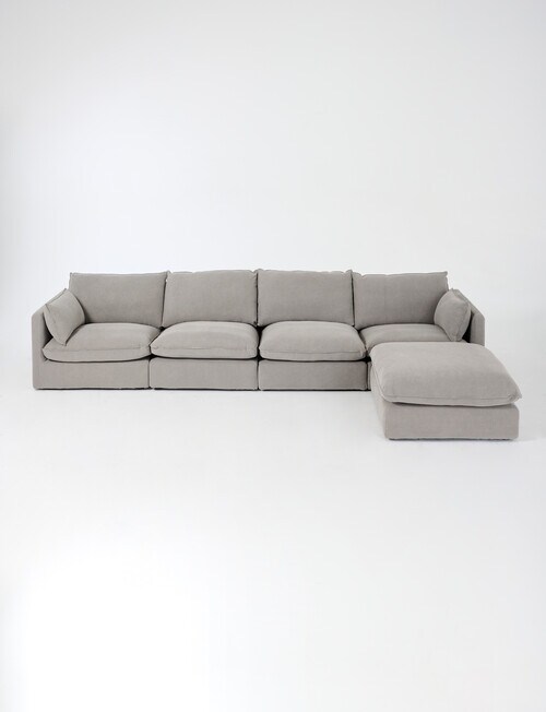 Marcello&Co Aspen Fabric Modular Left Hand Facing, Grey V2 product photo View 11 L