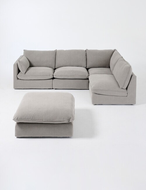 Marcello&Co Aspen Fabric Modular Left Hand Facing, Grey V2 product photo View 16 L