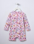 Teeny Weeny Swim Long Sleeve Rash Suit, Pink Frost Floral product photo