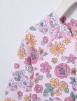 Teeny Weeny Swim Long Sleeve Rash Suit, Pink Frost Floral product photo View 02 S