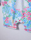 Teeny Weeny Swim Long Sleeve Rash Suit, Blue Floral product photo View 03 S