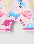 Teeny Weeny Dino Long Sleeve Rash Suit, Pink product photo View 03 S