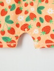 Teeny Weeny Strawberry Long Sleeve Rash Suit, Peach Jelly product photo View 03 S