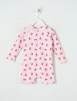 Teeny Weeny Cherry Long Sleeve Rash Suit, Pink product photo