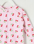 Teeny Weeny Cherry Long Sleeve Rash Suit, Pink product photo View 02 S