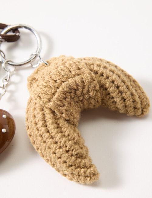 Xcesri Croissant Keychain, Brown product photo View 03 L