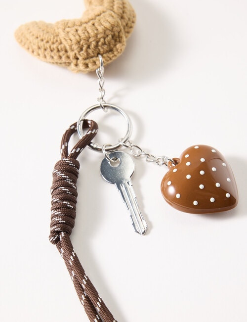 Xcesri Croissant Keychain, Brown product photo View 04 L