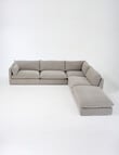 Marcello&Co Aspen Maxi Fabric Modular Ottoman, Grey V2 product photo View 09 S