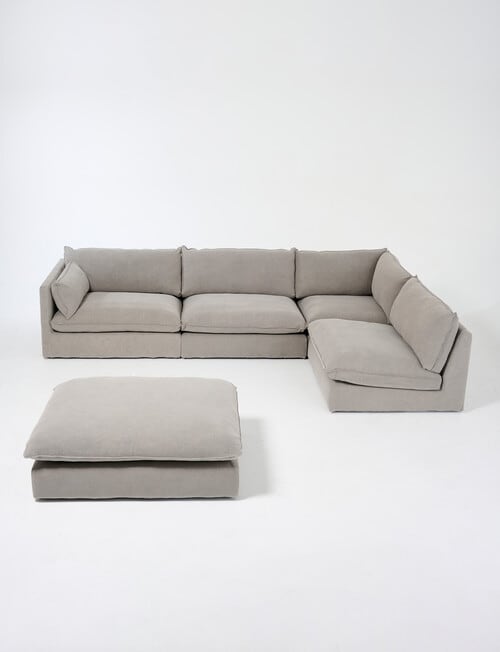 Marcello&Co Aspen Maxi Fabric Modular Ottoman, Grey V2 product photo View 11 L
