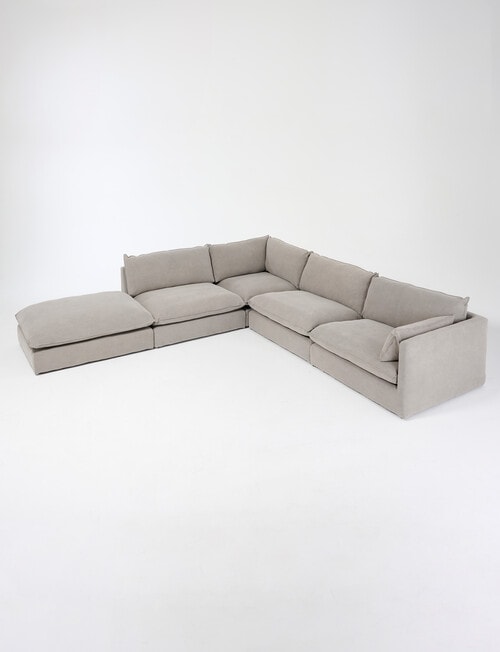 Marcello&Co Aspen Maxi Fabric Modular Ottoman, Grey V2 product photo View 12 L