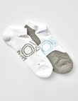 Jockey Woman Perform No Show Socks, 2-Pack, White & Blue, 3-11 product photo
