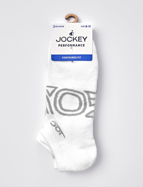 Jockey Woman Perform No Show Socks, 2-Pack, White & Blue, 3-11 product photo View 02 L