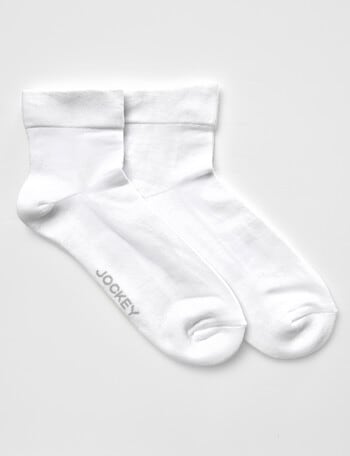 Jockey Woman Fine Circulation Anklet Socks, 2-Pack, White, 3-11 product photo