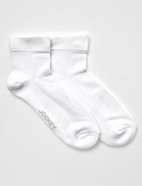 Jockey Woman Fine Circulation Anklet Socks, 2-Pack, White, 3-11 product photo