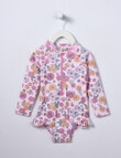 Teeny Weeny Swim Long Sleeve Swimsuit, Pink Frost Floral product photo