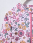 Teeny Weeny Swim Long Sleeve Swimsuit, Pink Frost Floral product photo View 02 S