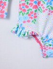Teeny Weeny Swim Long Sleeve Swimsuit, Blue Floral product photo View 03 S